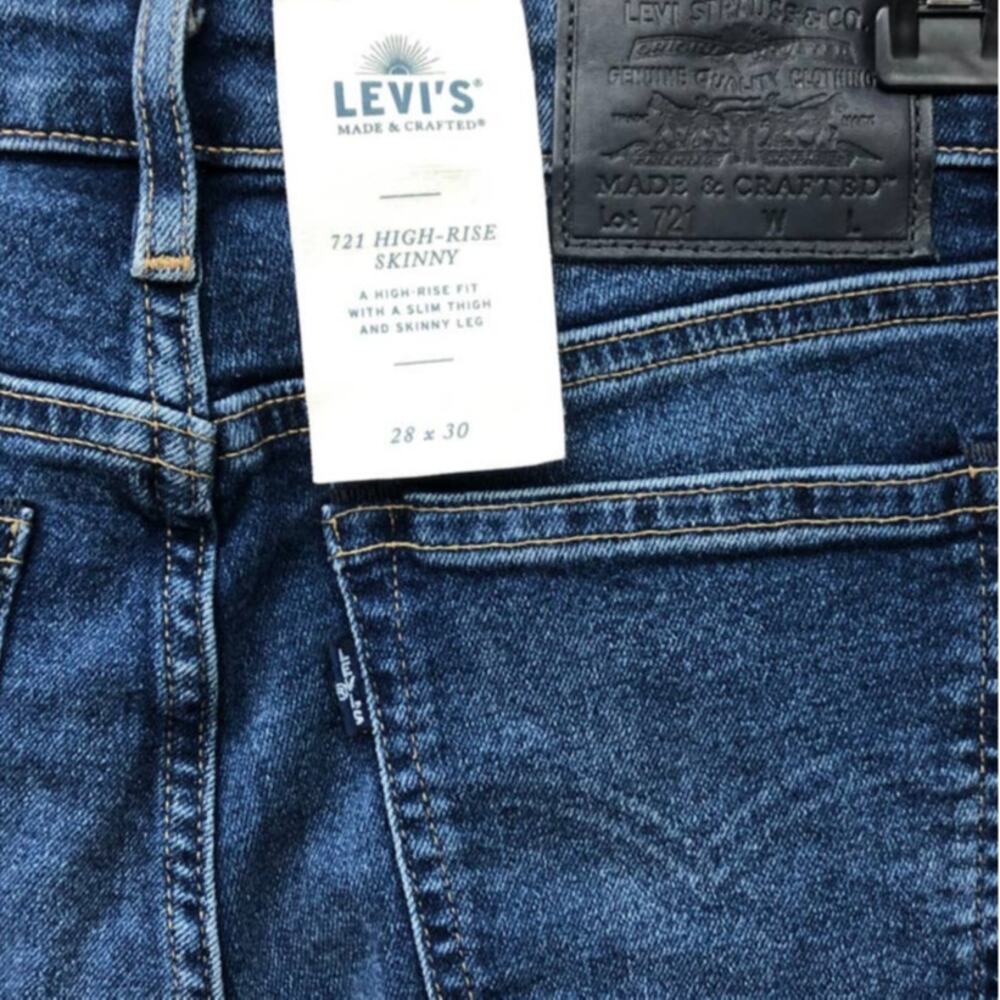 Levi's Made & Crafted 721 High Rise Skinny Jeans Women's 28 Indigo Blue NWT - Picture 6 of 6